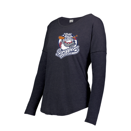 [FTLCUBNV-FAXS-LOGO1] Decker Women's Tri-Blend T-Shirt - Long Sleeve (Female Adult XS, Navy, Logo 1)